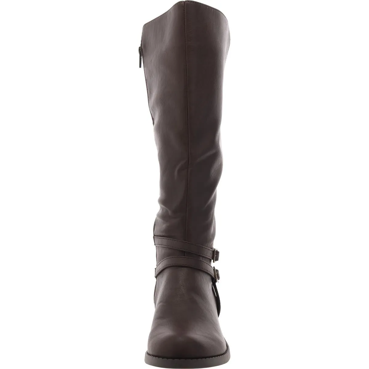 Bay Plus Womens Faux Leather Wide Calf Mid-Calf Boots