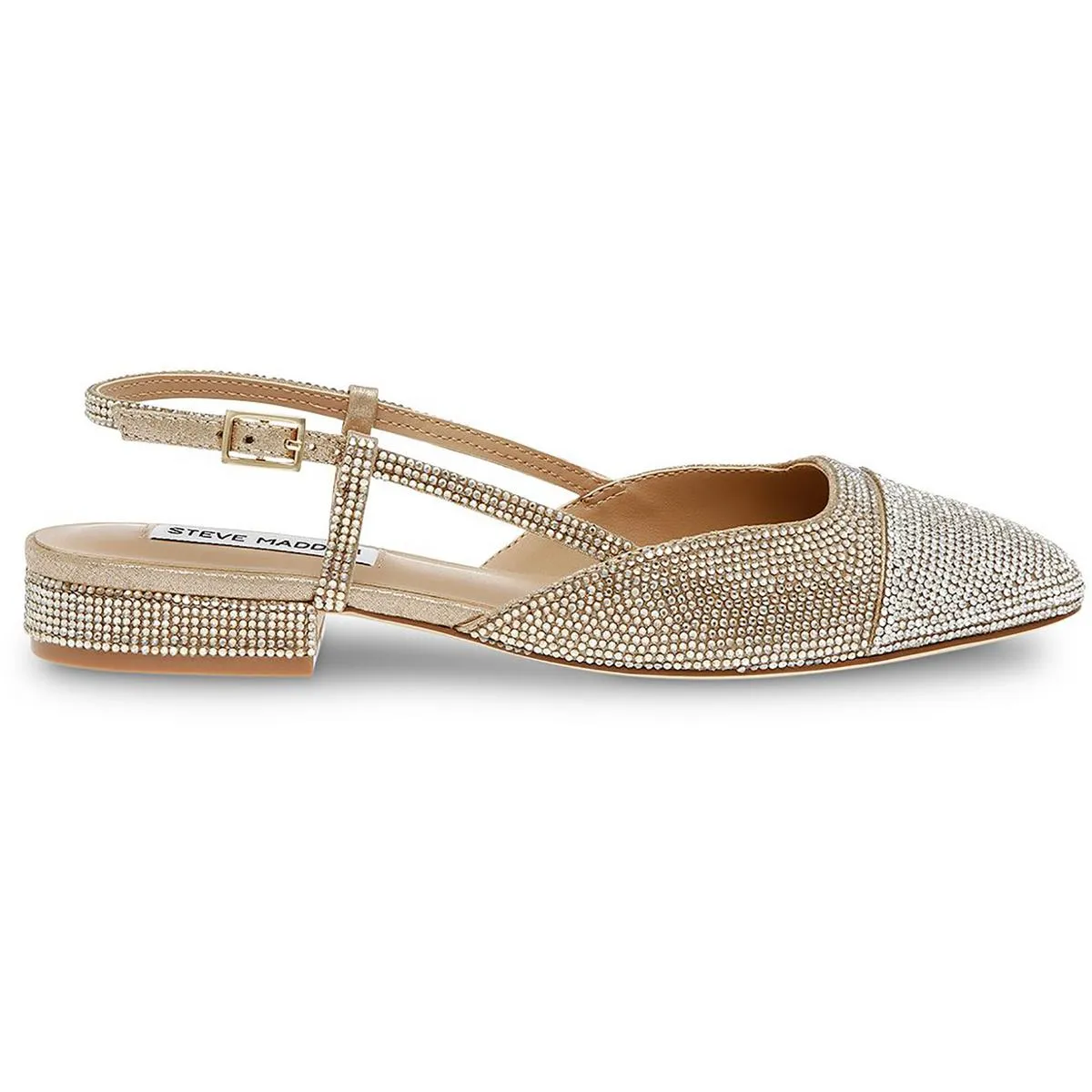 Belinda Womens Rhinestone Toe Cap Slingbacks