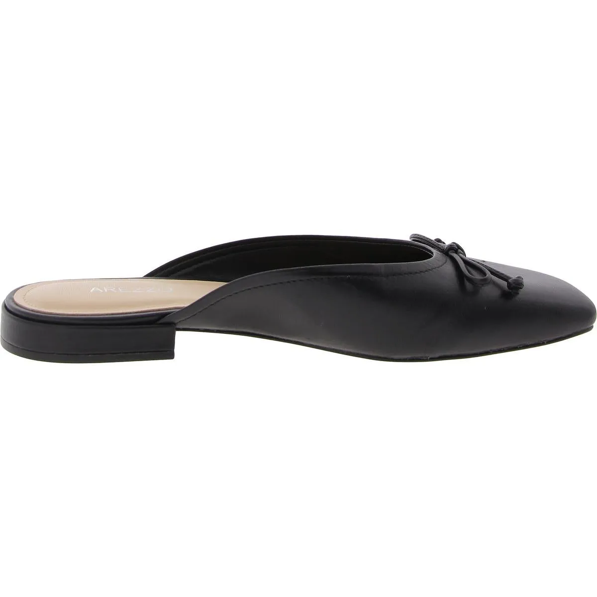 BHFO Womens Bow Leather Flat Shoes