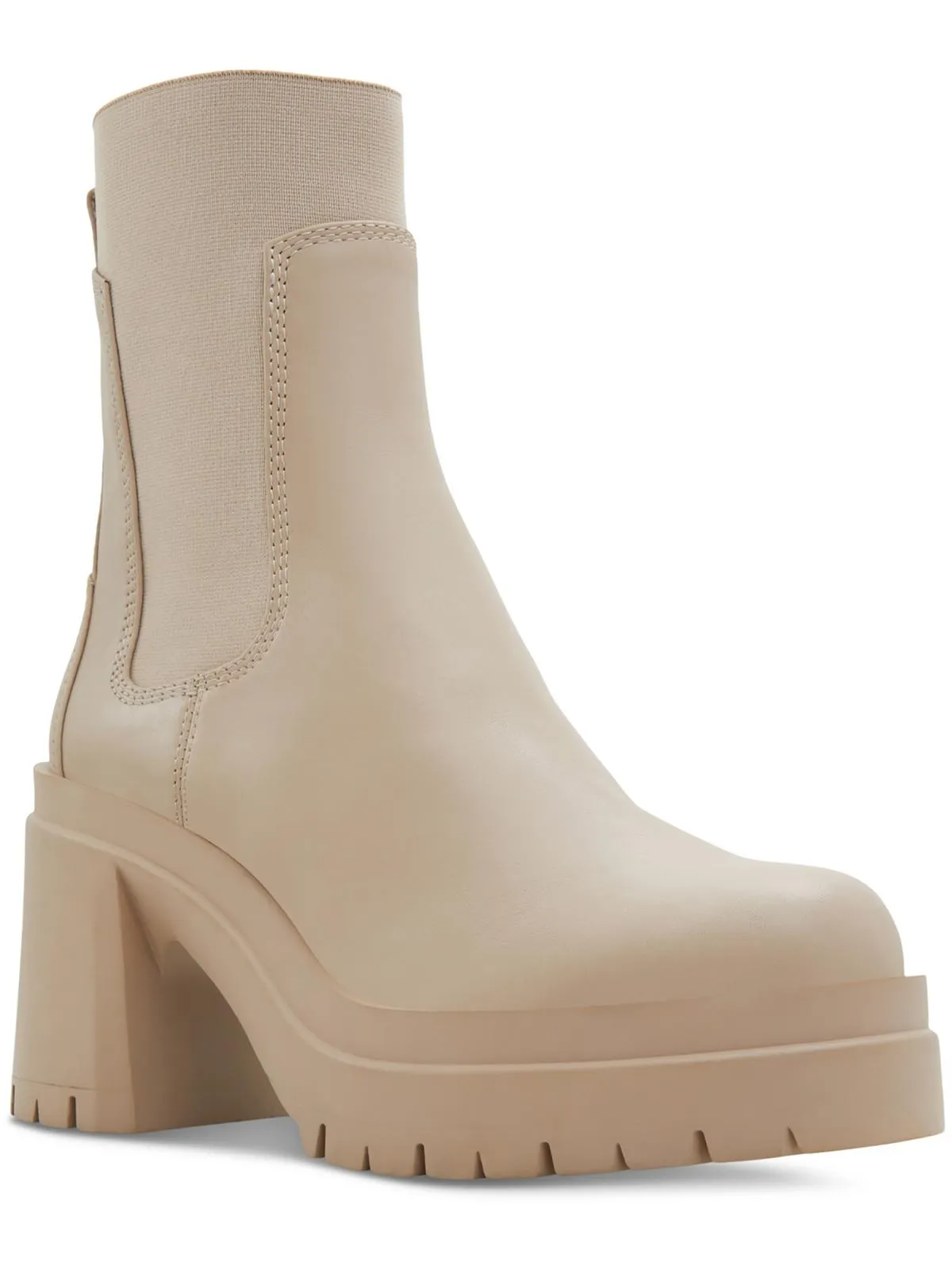 Big Mood Womens Leather Block Heel Mid-Calf Boots