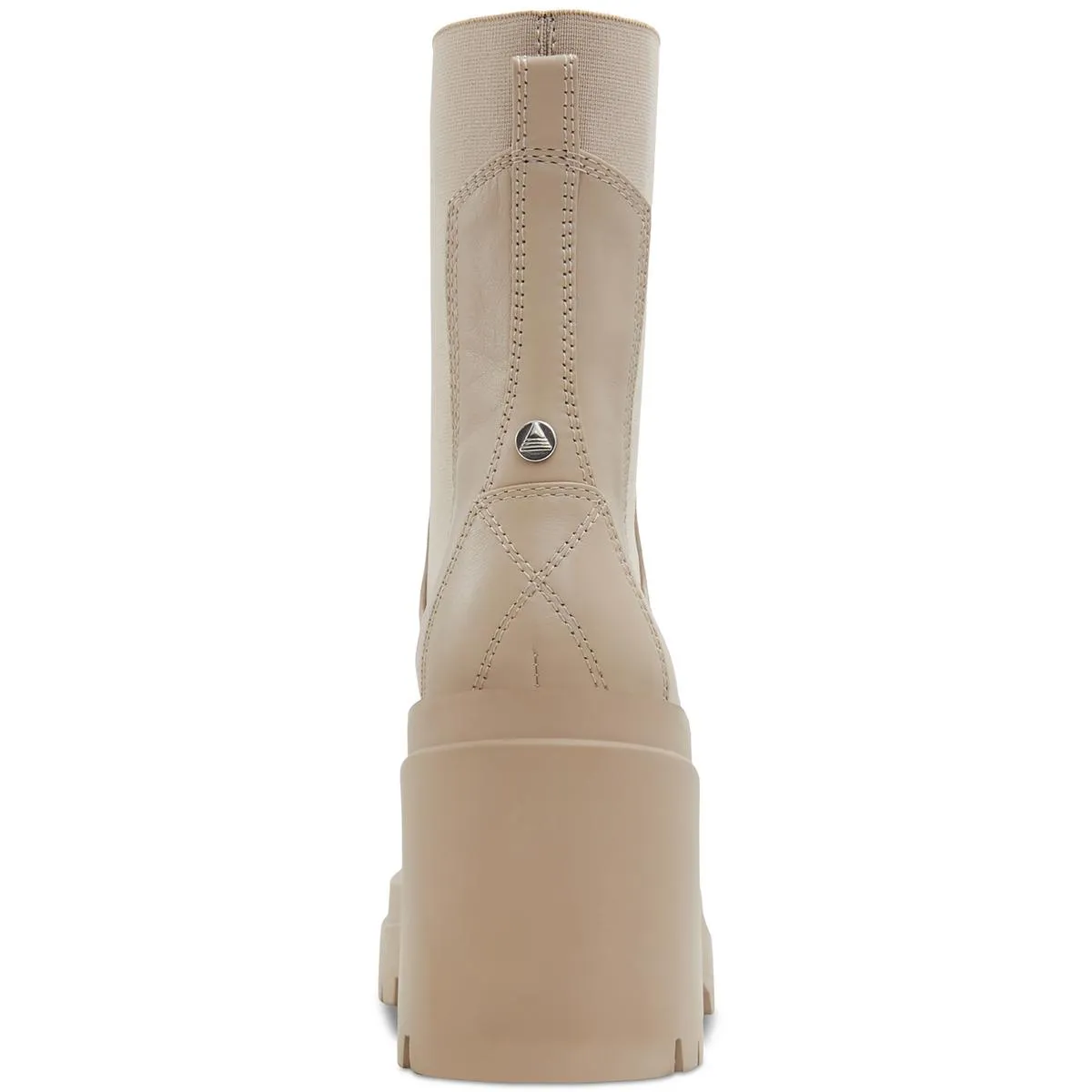 Big Mood Womens Leather Block Heel Mid-Calf Boots