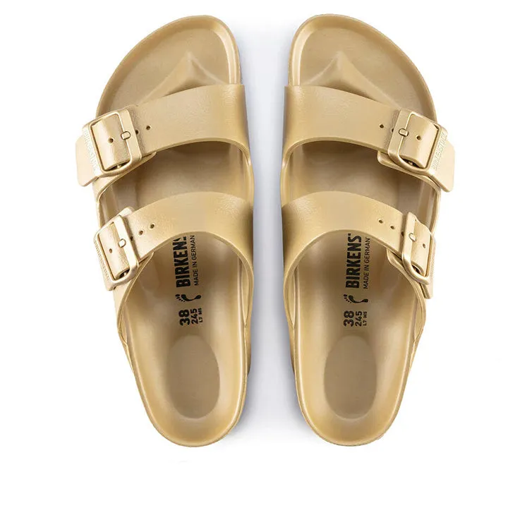 BIRKENSTOCK ARIZONA ESSENTIALS GLAMOUR GOLD SANDALS