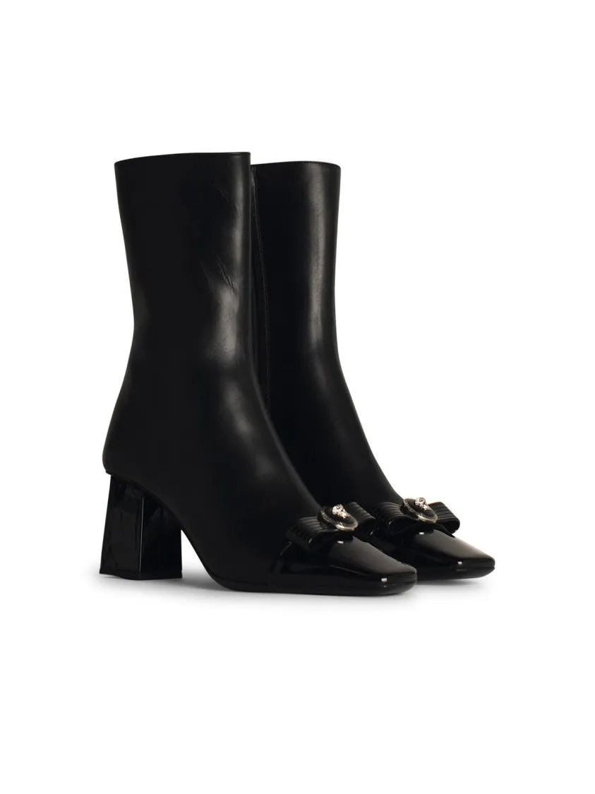 Black Leather Ankle Boots