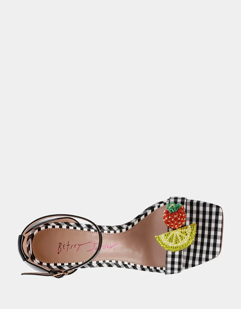 Blue by Betsey Johnson Harlen Ankle Strap Sandl Womens 7 Black Multi Heel ZPO554 (Black,7)