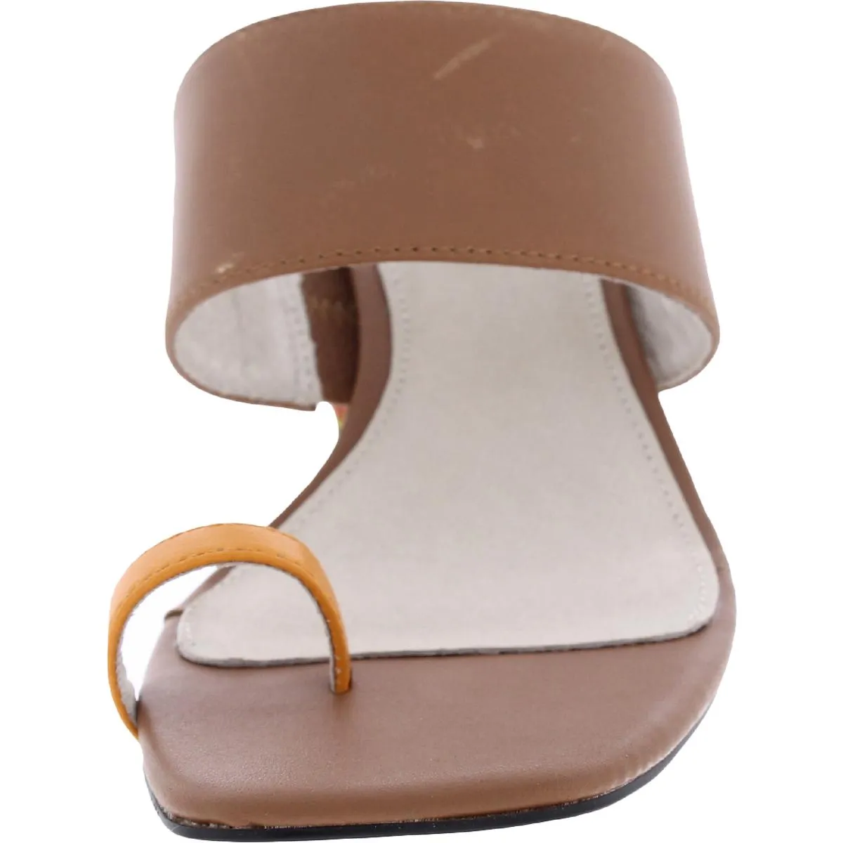 Bold Womens Leather Square Toe Heels