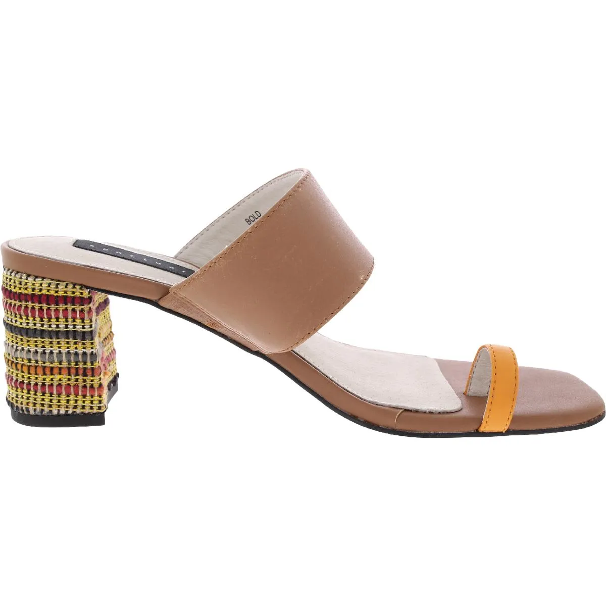 Bold Womens Leather Square Toe Heels