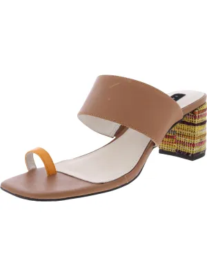 Bold Womens Leather Square Toe Heels