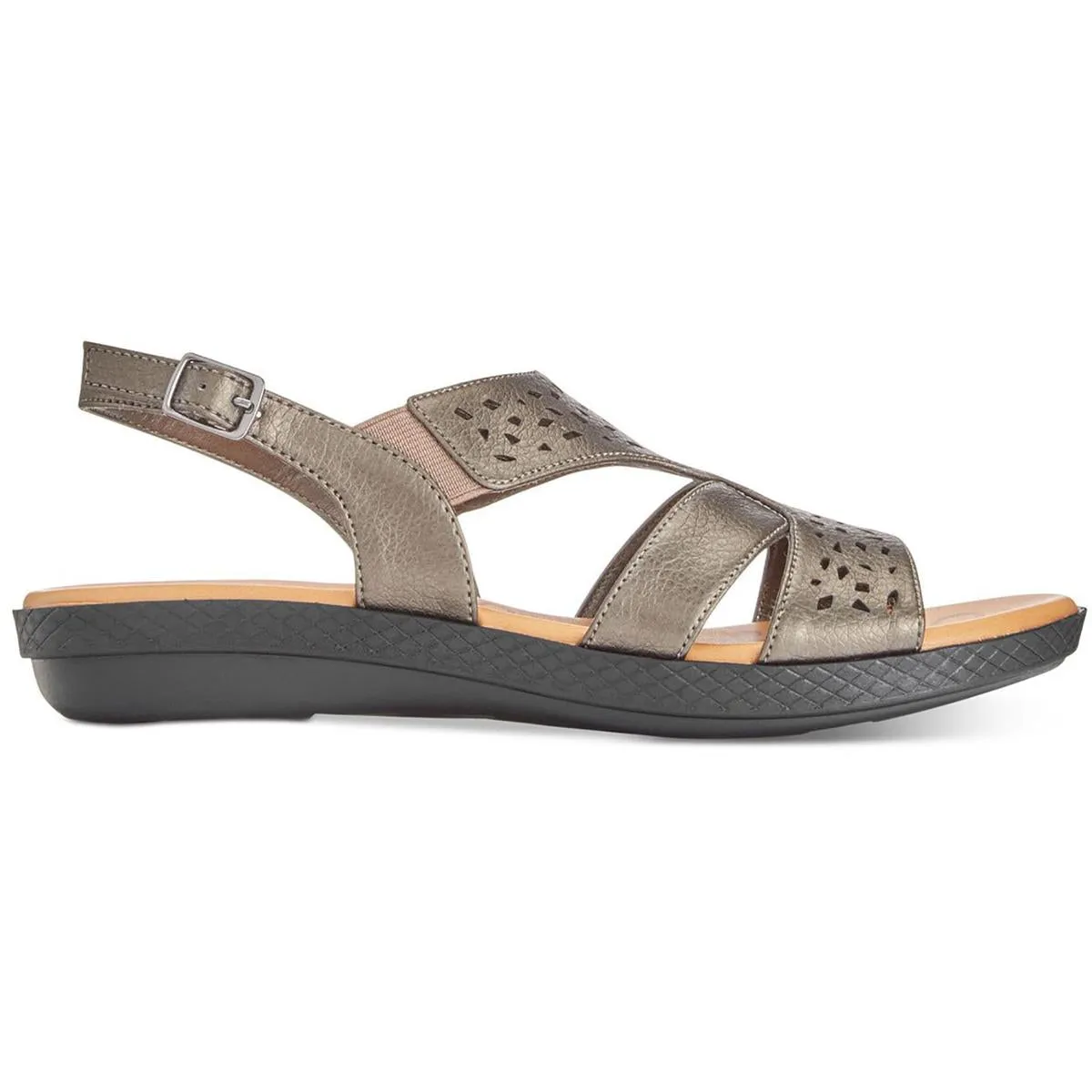 Bolt Womens Metallic Buckle Slingback Sandals