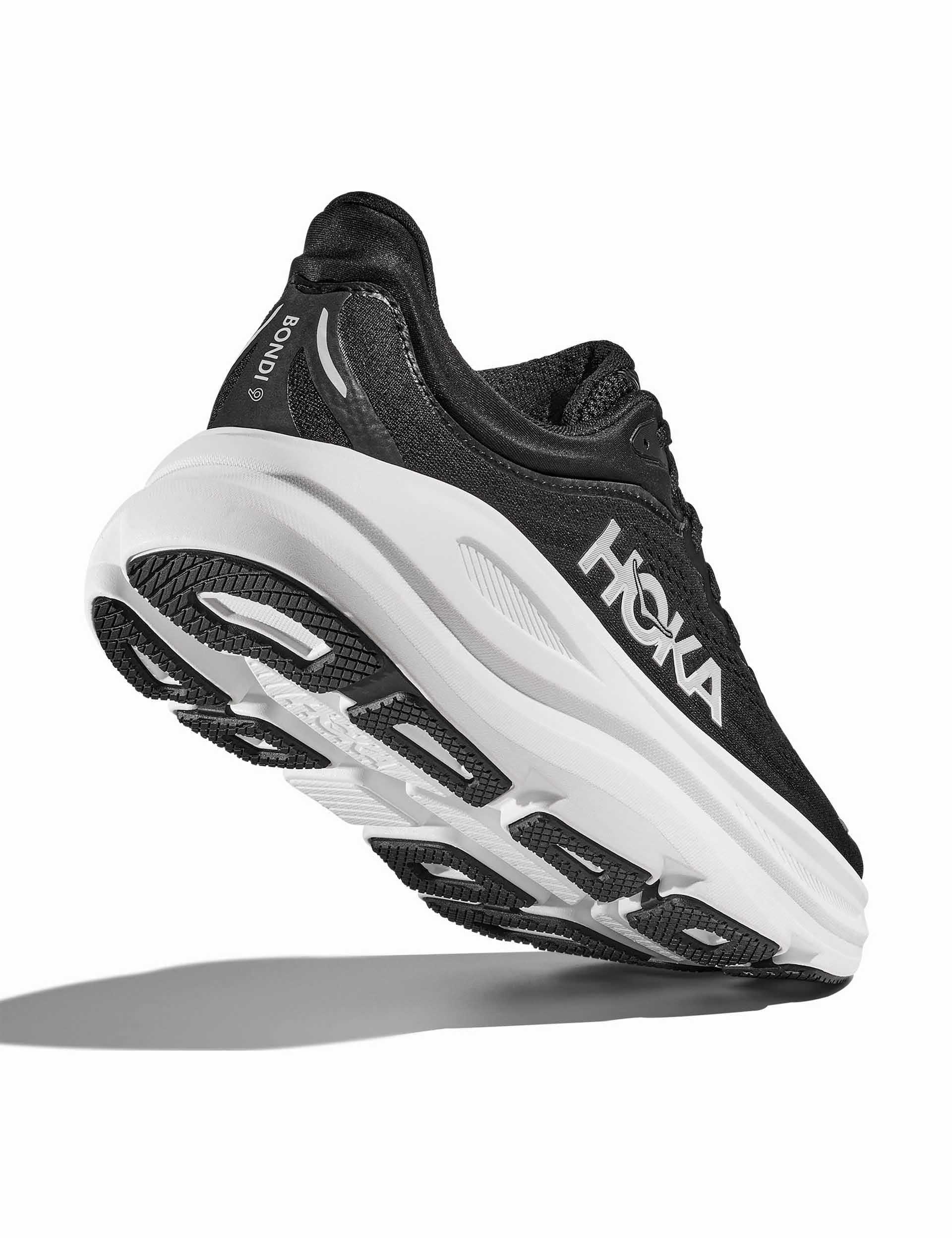 Bondi 9 - Black/White Hoka trail-ready performance shoes