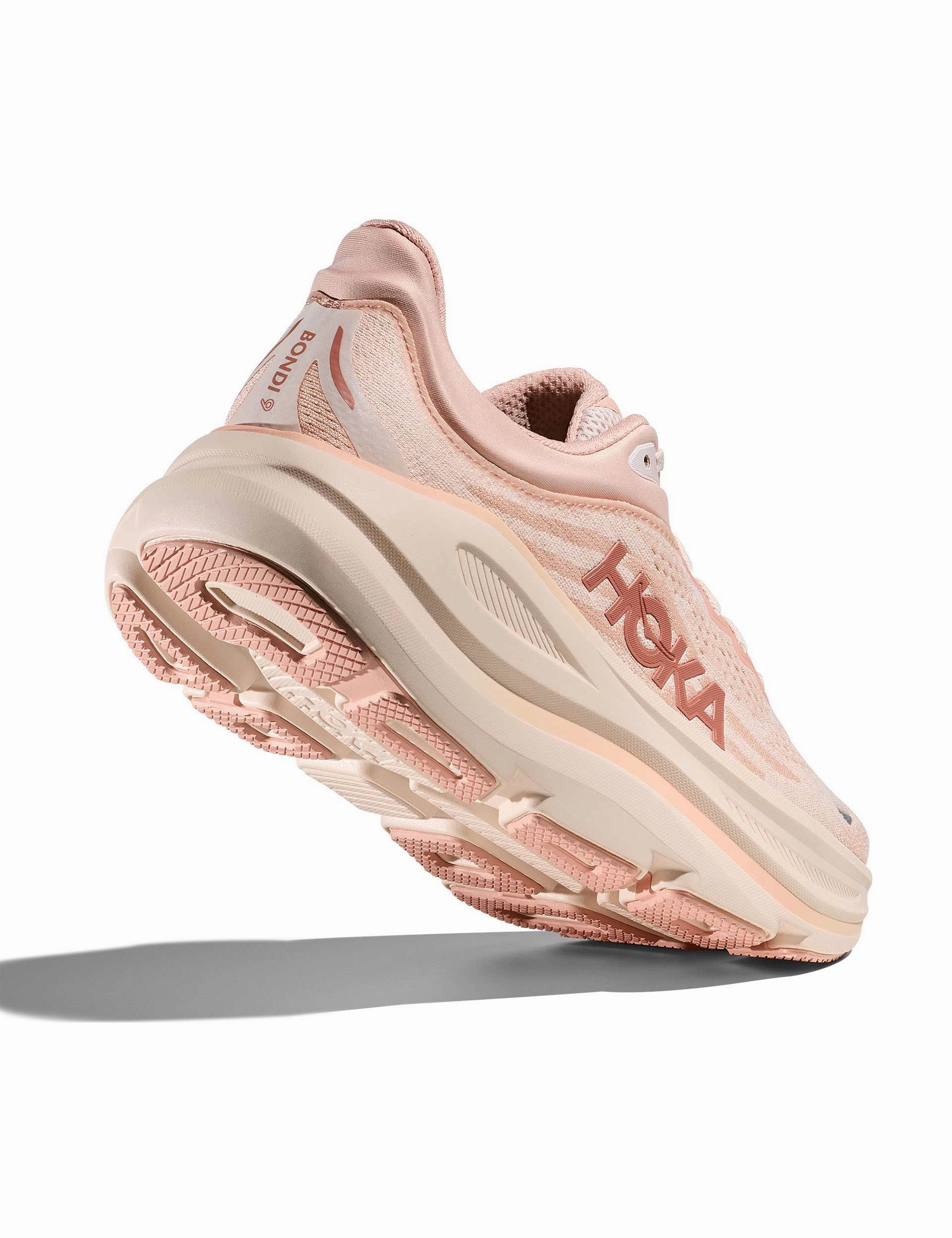 Bondi 9 - Rose Latte/Rose Cream Hoka trail-ready performance shoes