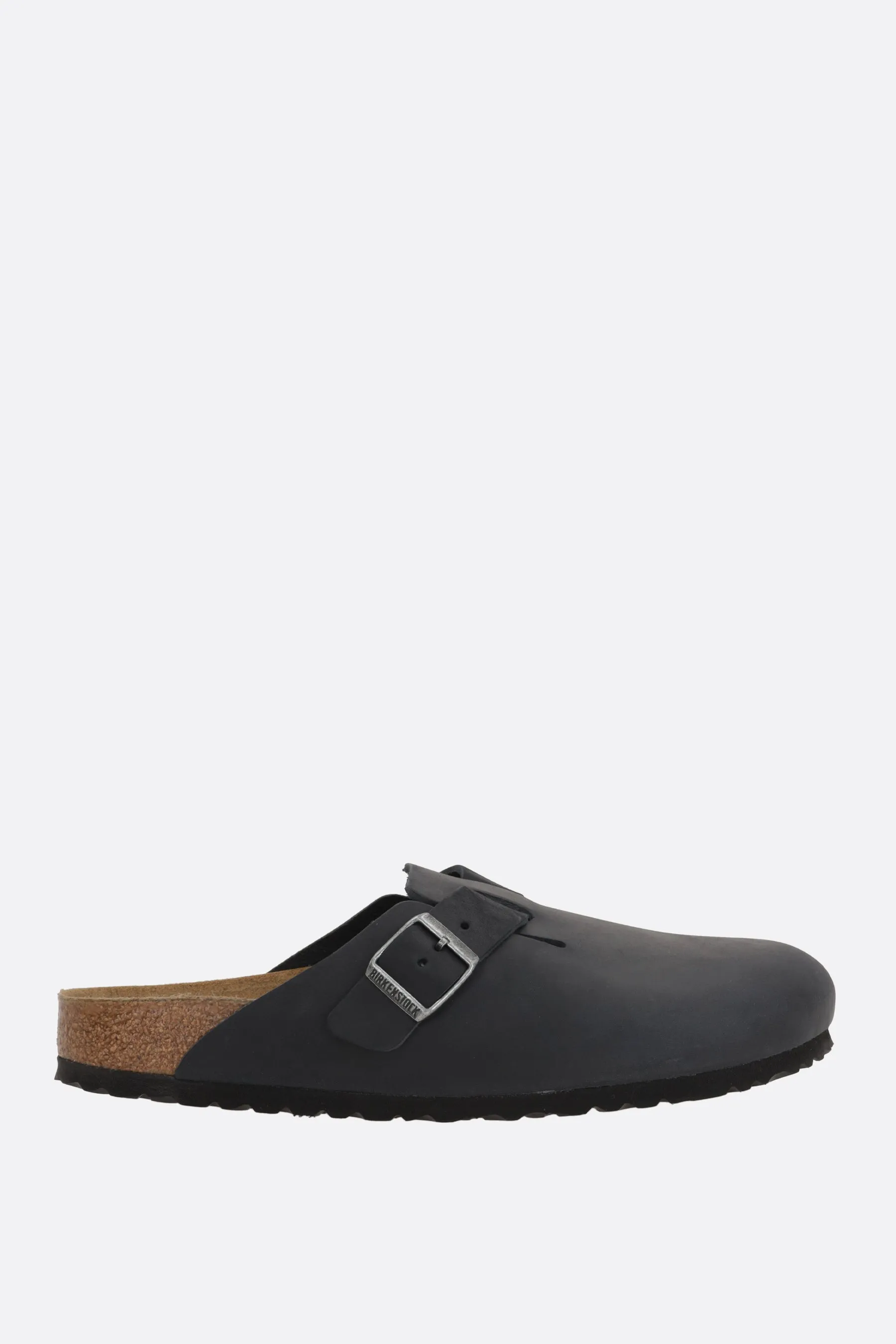 Boston BS flat mules in oiled leather (Narrow Fit)