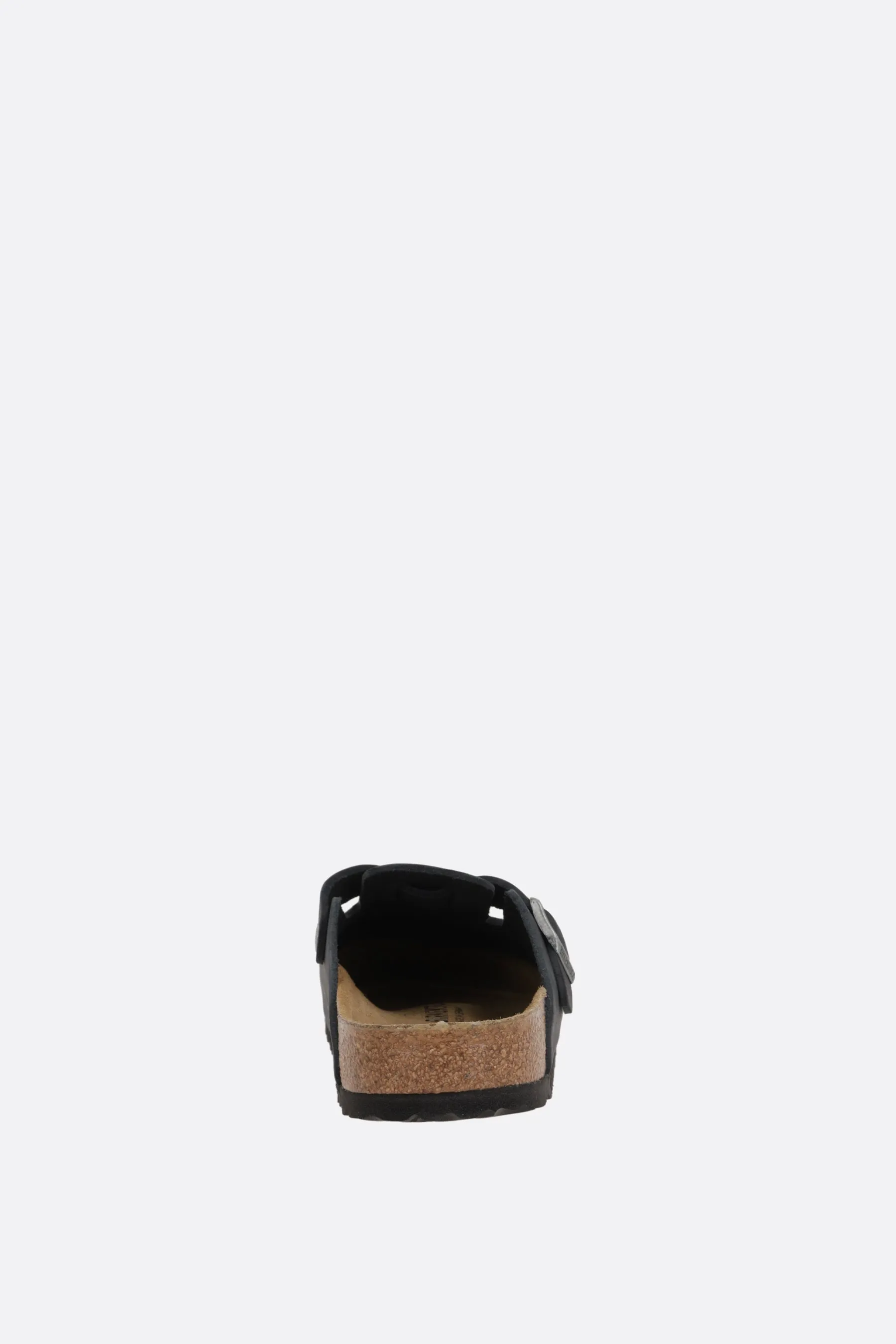 Boston BS flat mules in oiled leather (Narrow Fit)