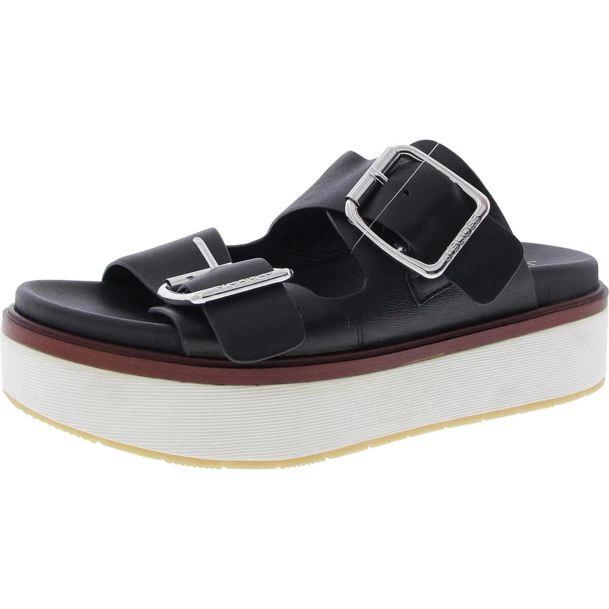 Bowie Womens Leather Footbed Flatform Sandals