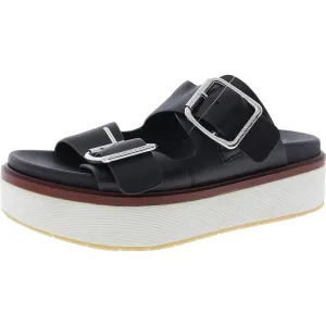 Bowie Womens Leather Footbed Flatform Sandals