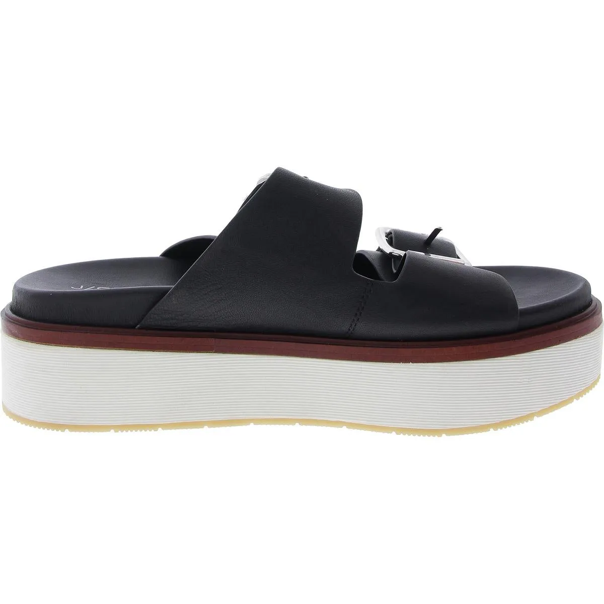 Bowie Womens Leather Footbed Flatform Sandals