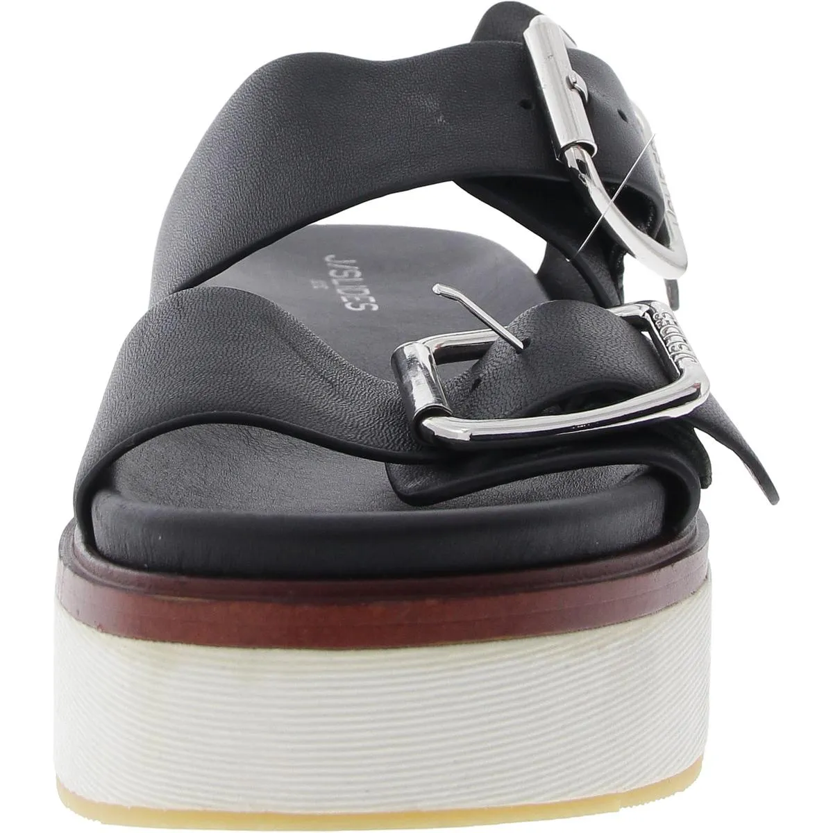 Bowie Womens Leather Footbed Flatform Sandals