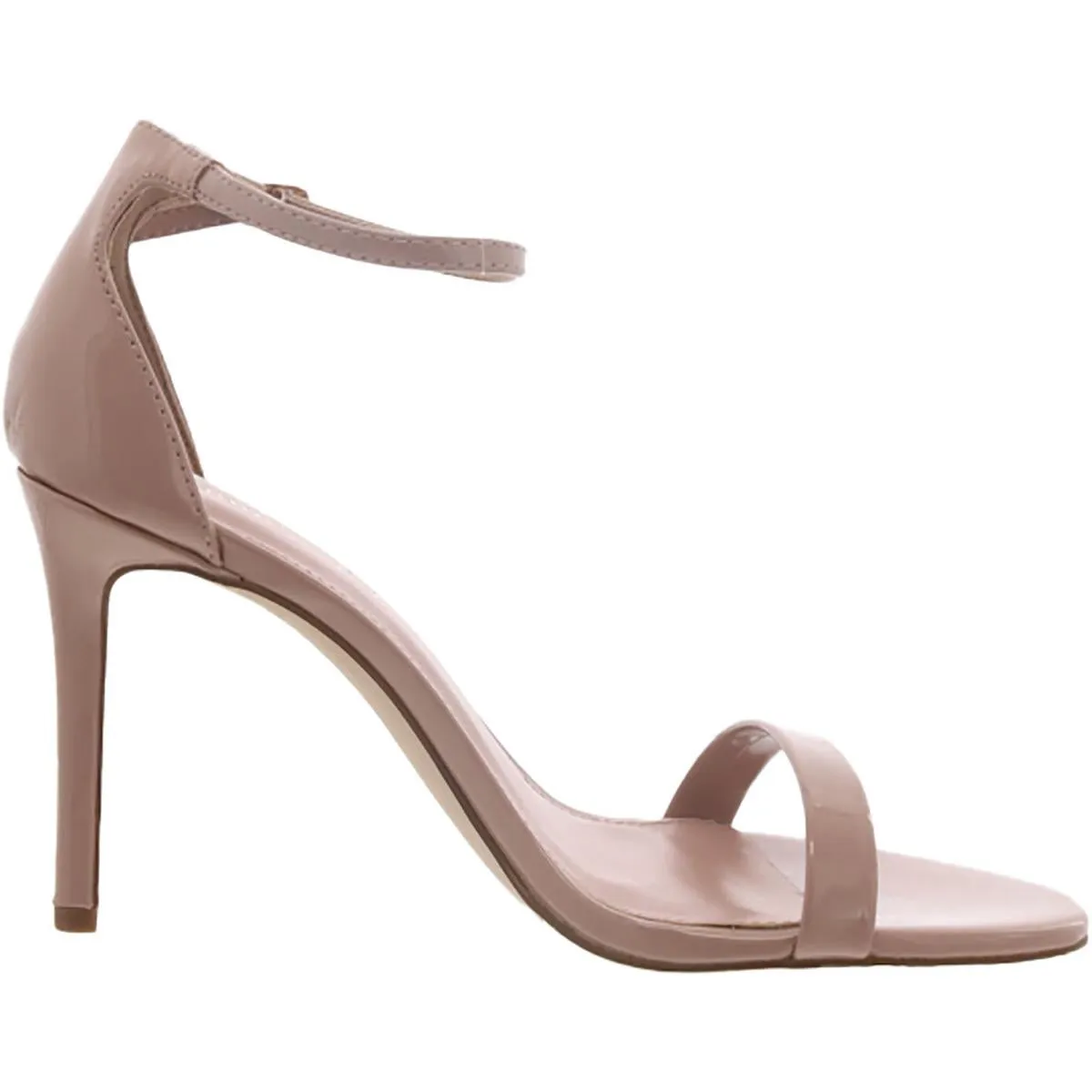 Brazen Womens Faux Leather Ankle Strap Heels