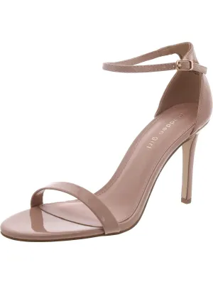 Brazen Womens Faux Leather Ankle Strap Heels