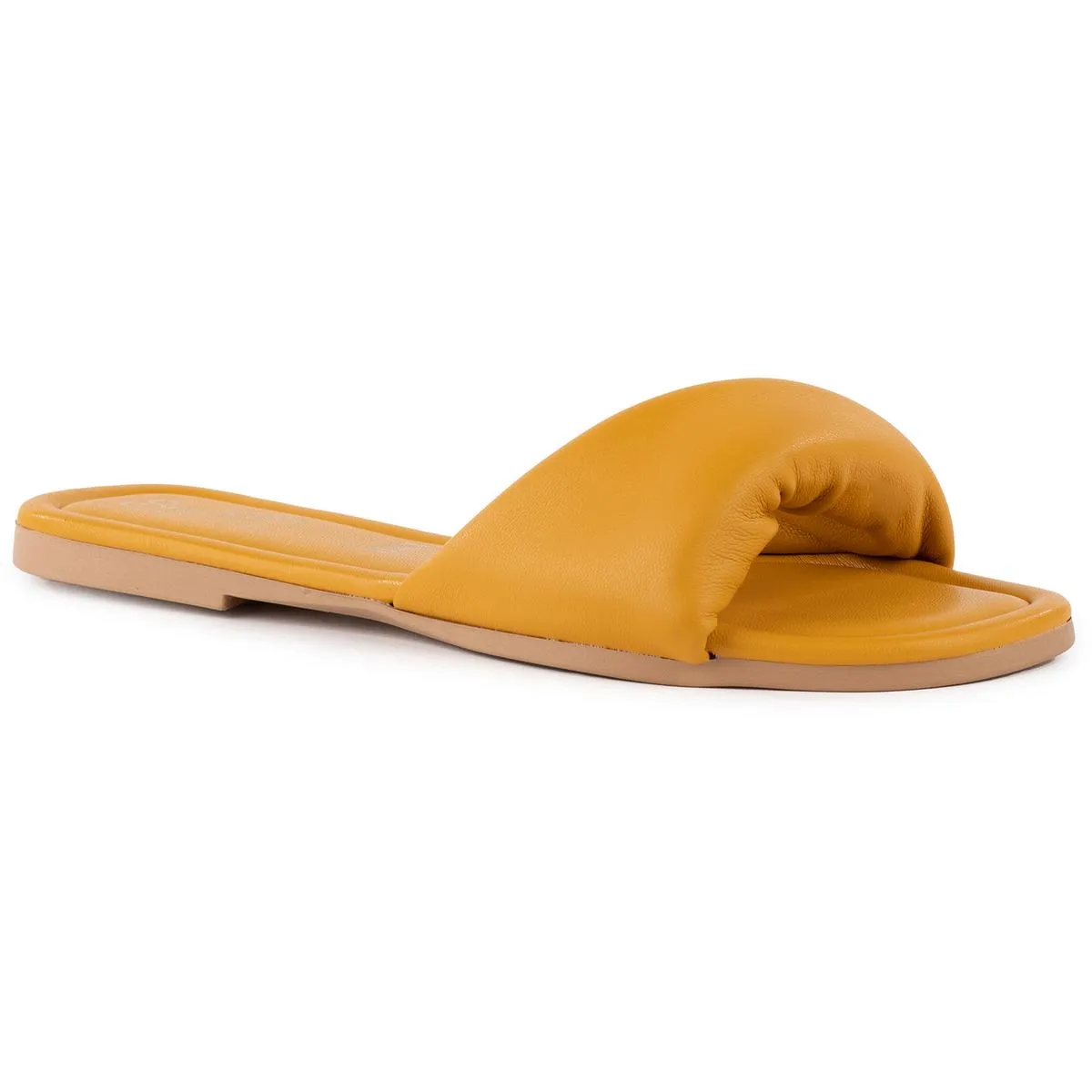 Breath Of Fresh Air Womens Criss-Cross Faux Leather Slide Sandals