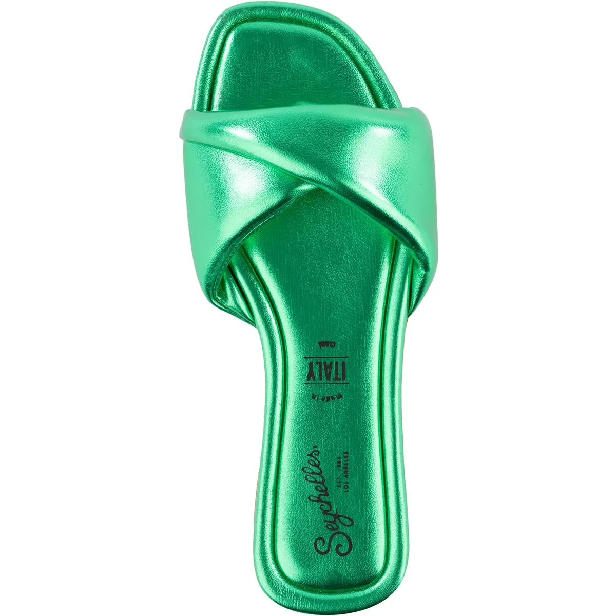 Breath Of Fresh Air Womens Criss-Cross Faux Leather Slide Sandals