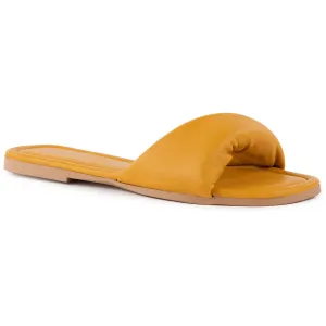 Breath Of Fresh Air Womens Criss-Cross Faux Leather Slide Sandals