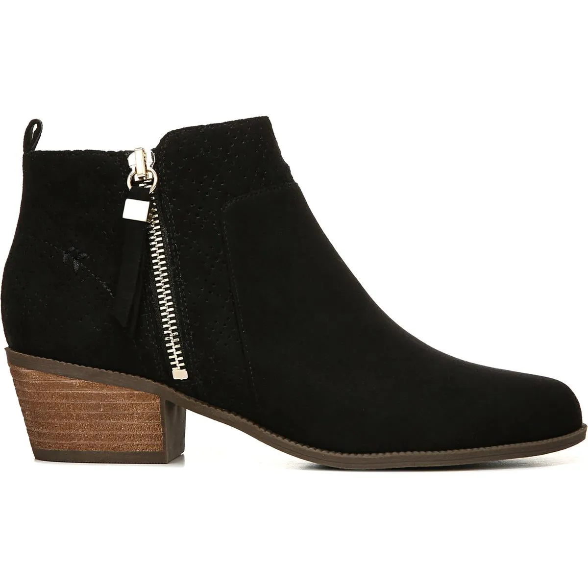 Brianna Womens Faux Suede Stacked Heel Dress Boots