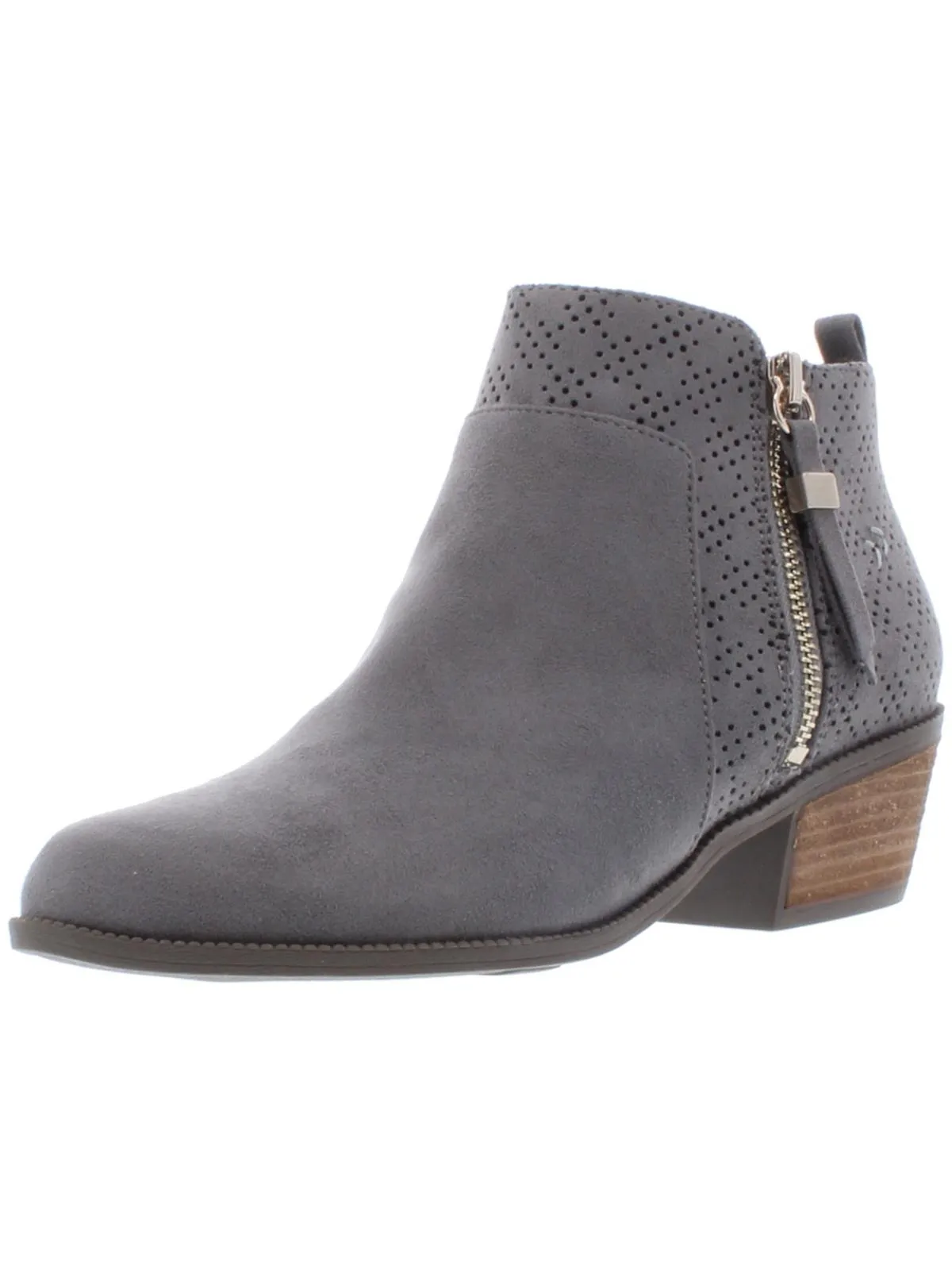 Brianna Womens Faux Suede Stacked Heel Dress Boots