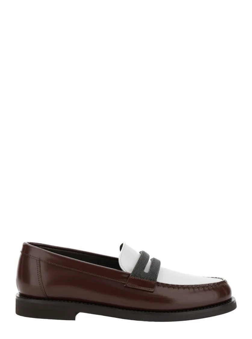 Brown Loafers With Monile Detail