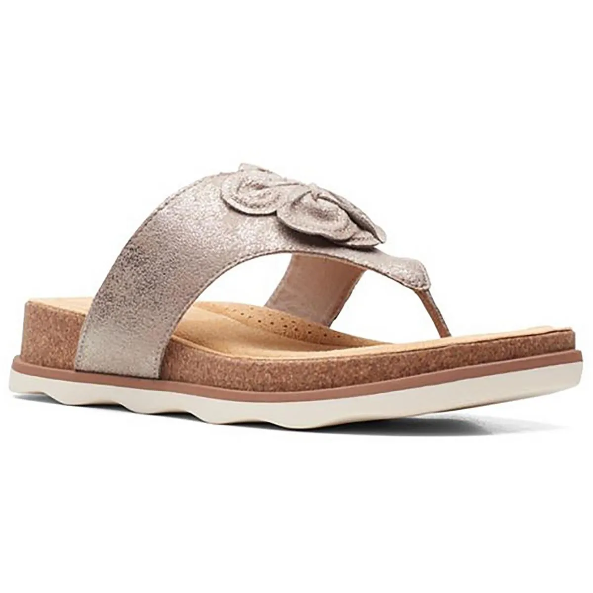 Brynn Style Womens Leather Cushioned Footbed Slide Sandals