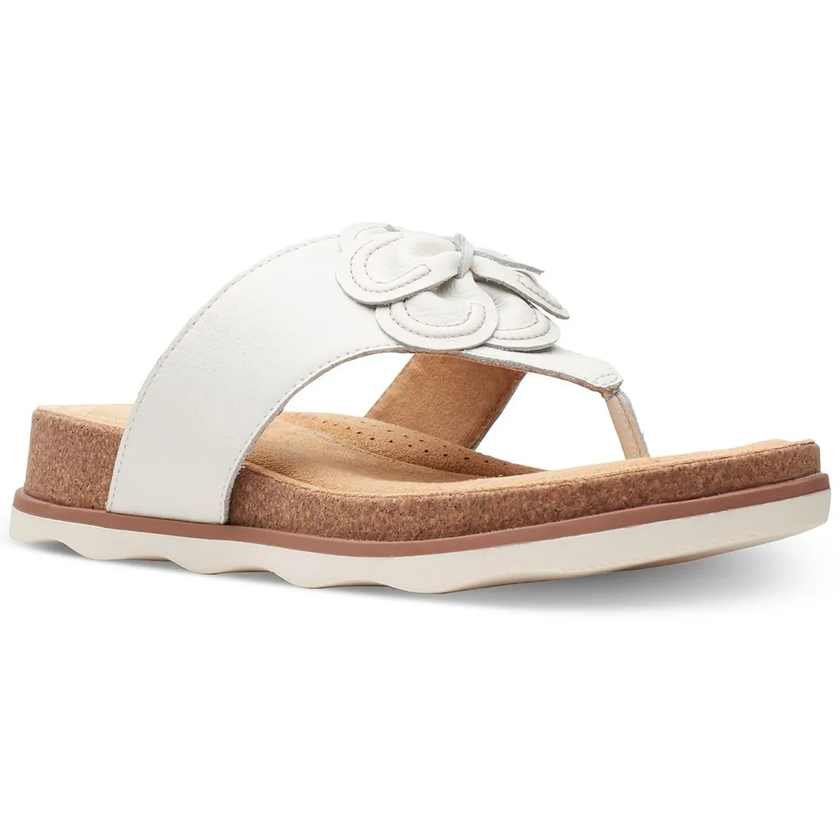Brynn Style Womens Leather Cushioned Footbed Slide Sandals