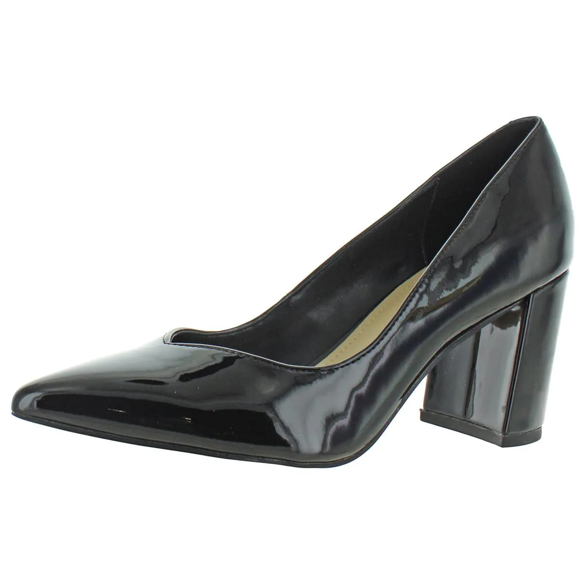 Caitlin 3 Womens Patent Solid Block Heels