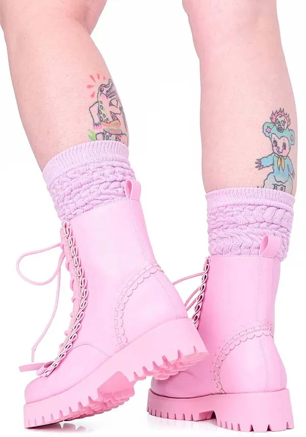 Cakewalk [Pink] | COMBAT BOOTS