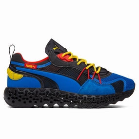 Calibrate Restored - Lapis Blue/Fizzy Yellow Puma shoes with suede and modern shape