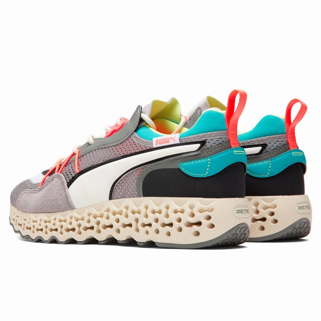 Calibrate Restored - White/Viridian Green Puma Stripe Logo Trainers