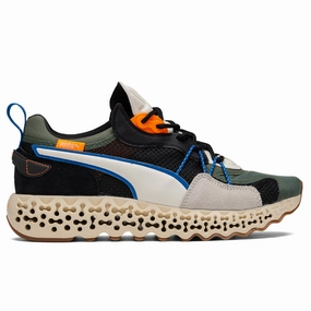 Calibrate Restored Winterized - Thyme/Whisper White Puma trainers with bold stripe logo