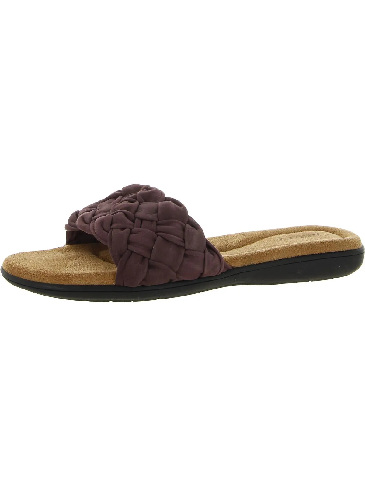 Callisto Womens Leather Woven Slide Sandals