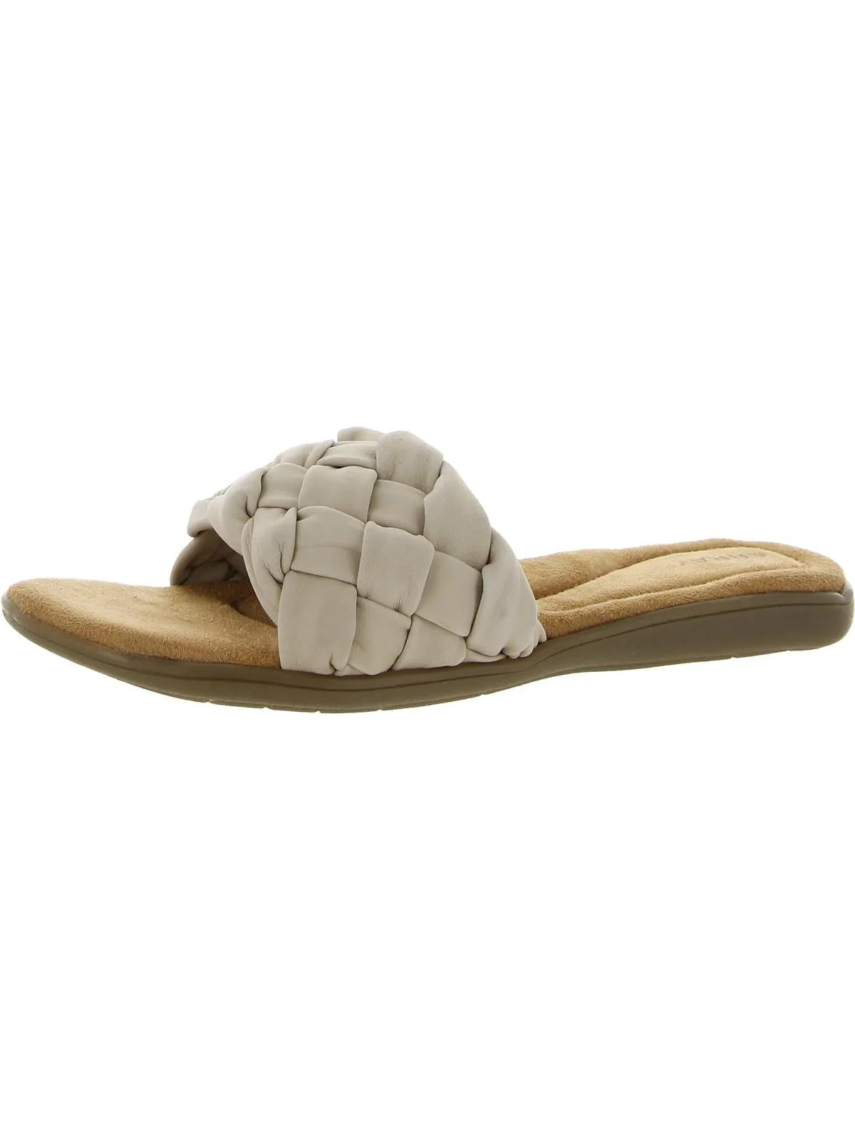 Callisto Womens Leather Woven Slide Sandals