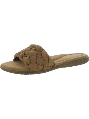 Callisto Womens Leather Woven Slide Sandals