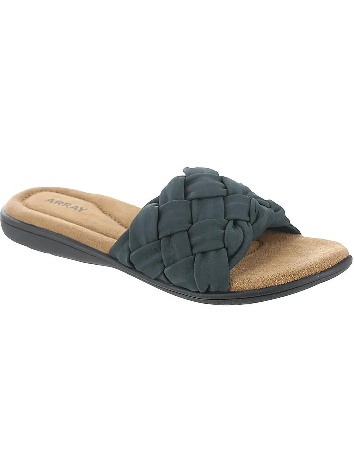Callisto Womens Leather Woven Slide Sandals