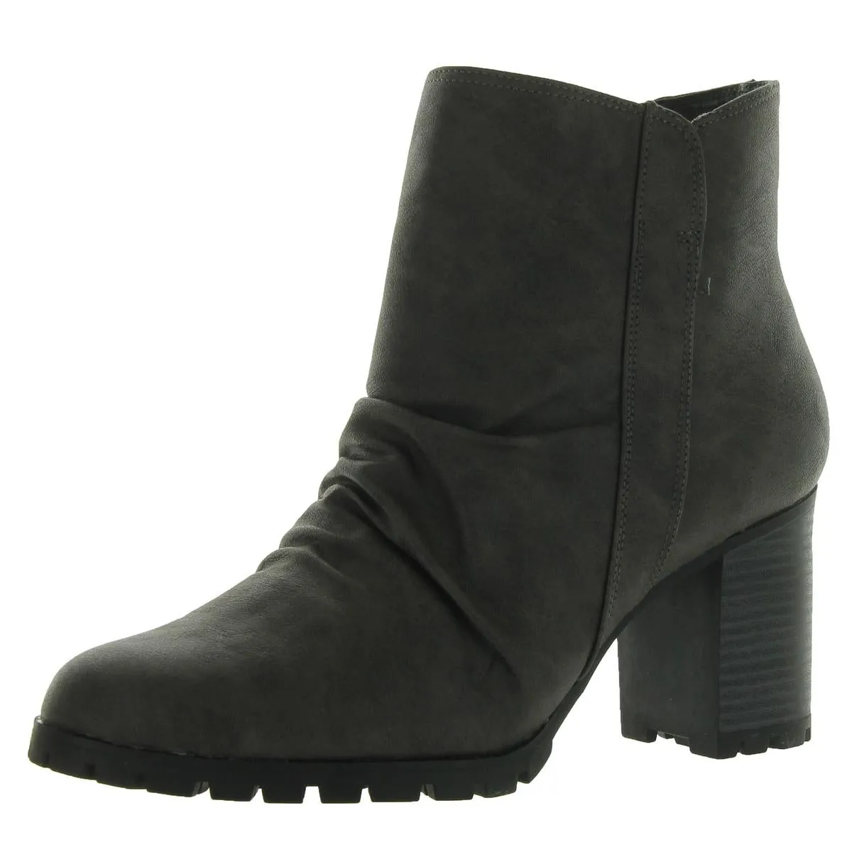 Carrow      Womens Slip On Block Heel Ankle Boots