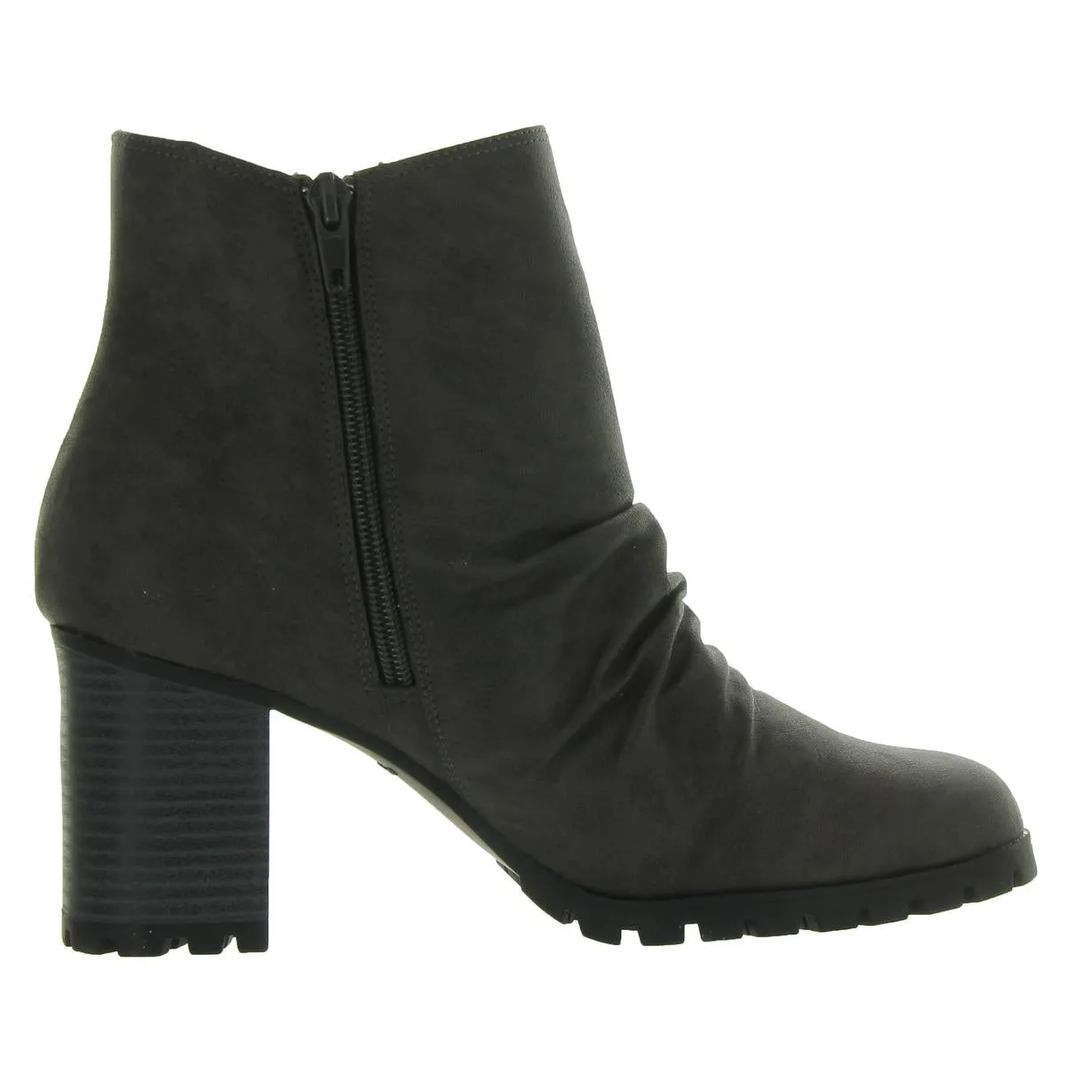 Carrow      Womens Slip On Block Heel Ankle Boots