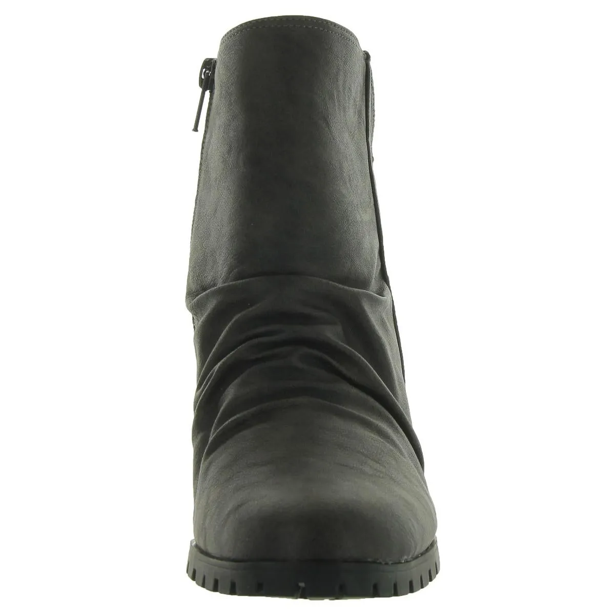 Carrow      Womens Slip On Block Heel Ankle Boots