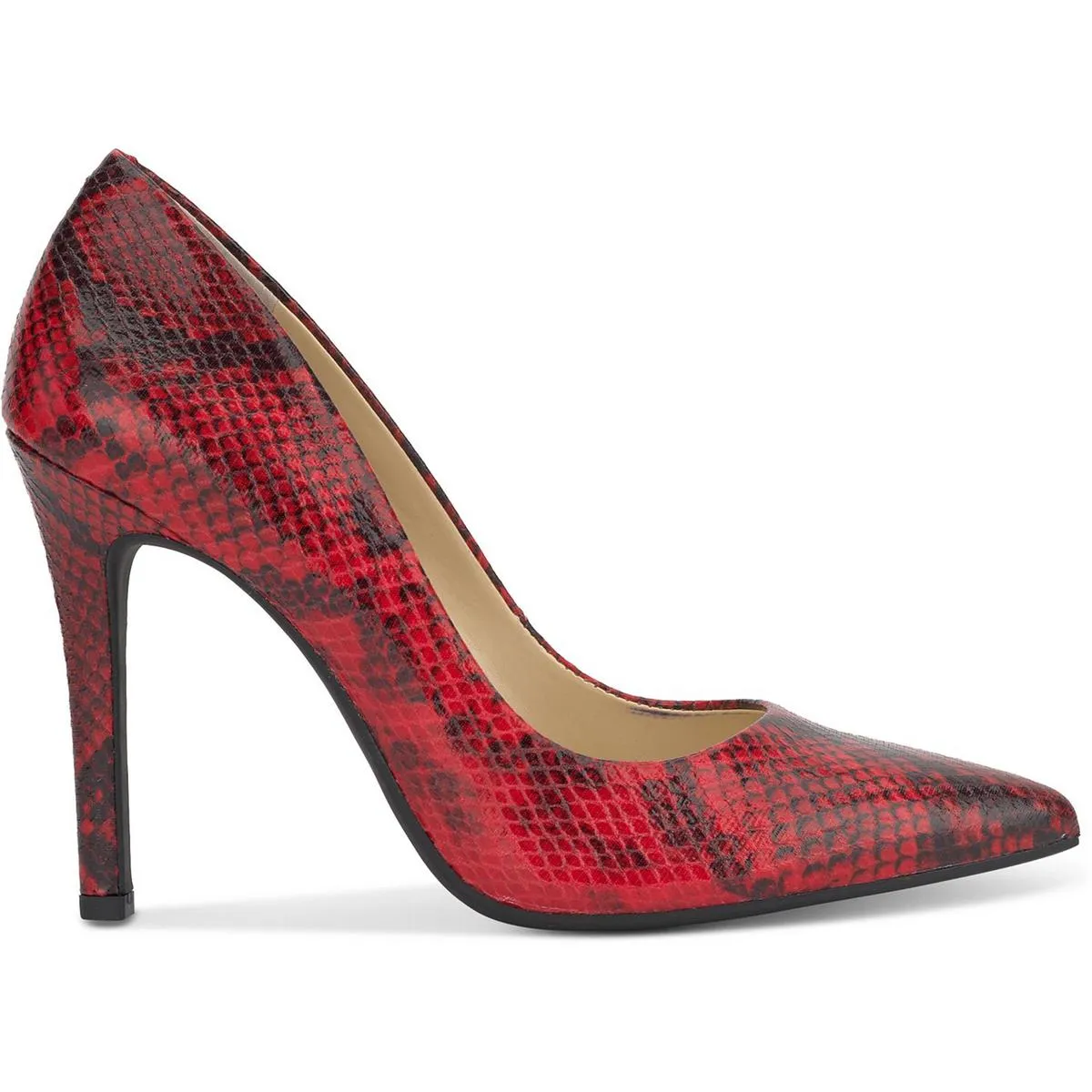 CASSANI Womens Snake Print Manmade Pumps