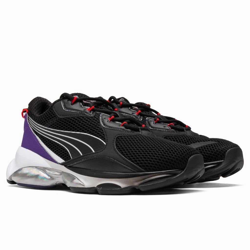 Cell Dome Galaxy - Black/Prism Violet Puma Stripe Logo Trainers