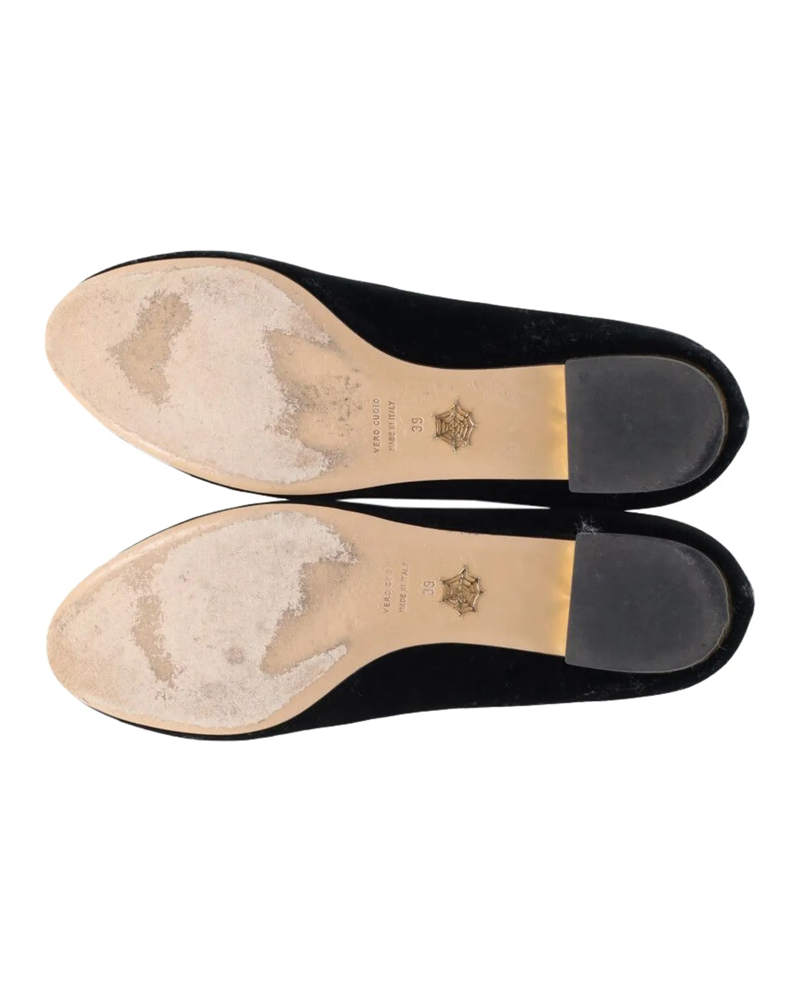 Charlotte Olympia Kitty Ballet Flats in Black Suede