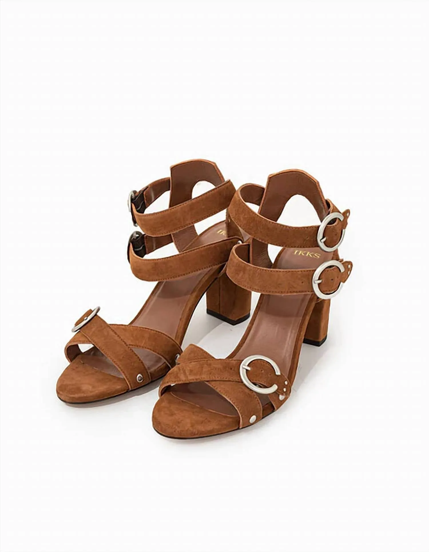 Chaus Strappy Suede Leather Sandals In Brown Suede