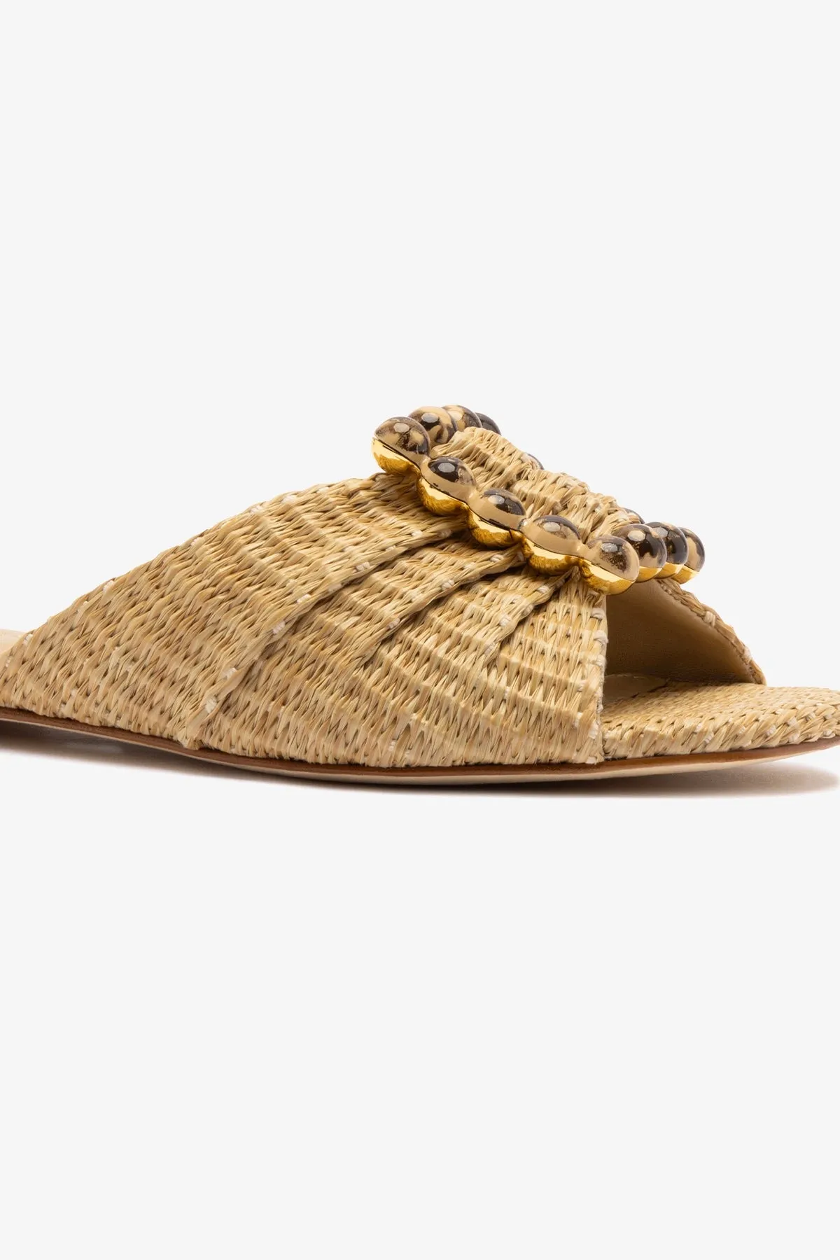 Chloe Gosselin by Larroud Nova Flat In Natural Raffia