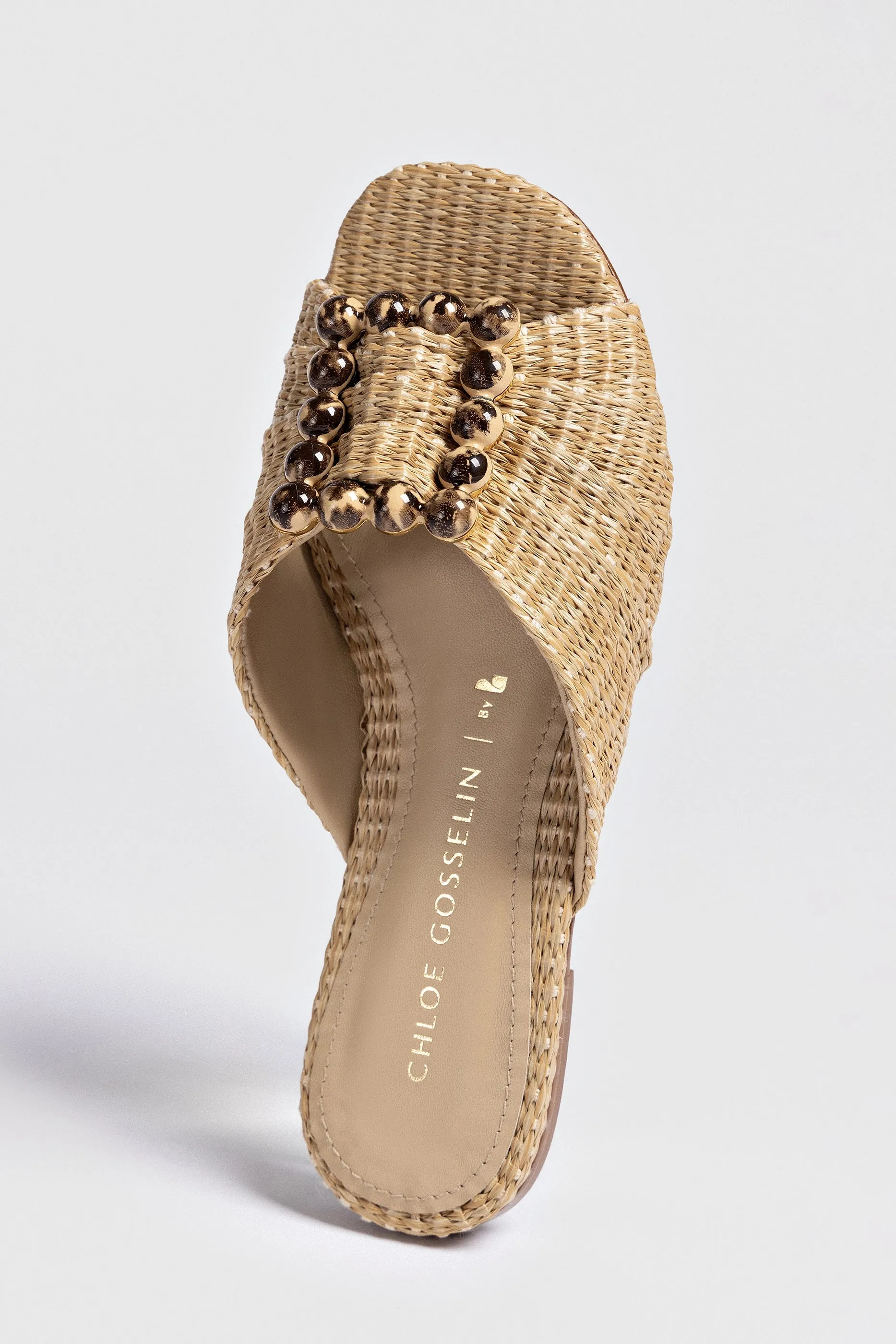 Chloe Gosselin by Larroud Nova Flat In Natural Raffia