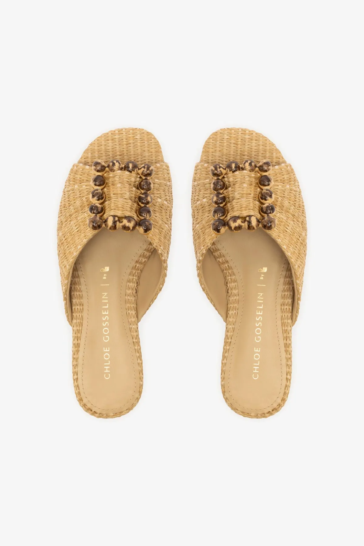 Chloe Gosselin by Larroud Nova Flat In Natural Raffia