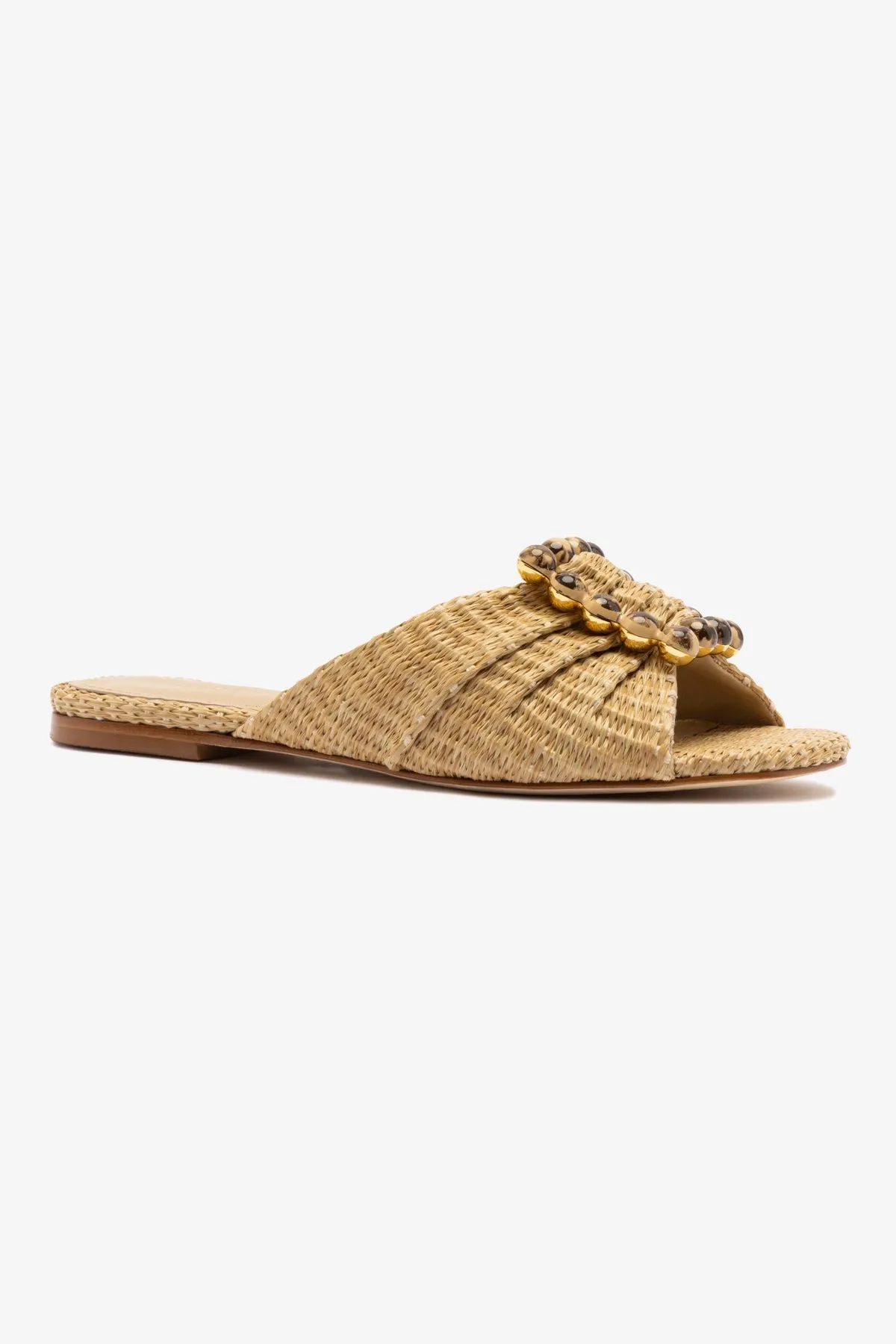 Chloe Gosselin by Larroud Nova Flat In Natural Raffia